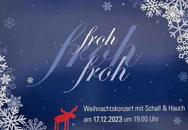 „Froh, froh, froh!“ Weihnachtskonzert des Chors Schall und Hauch