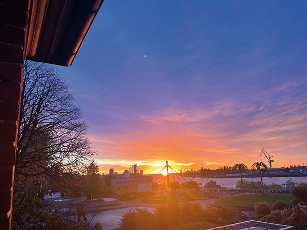 Sonne Hamburger Hafen